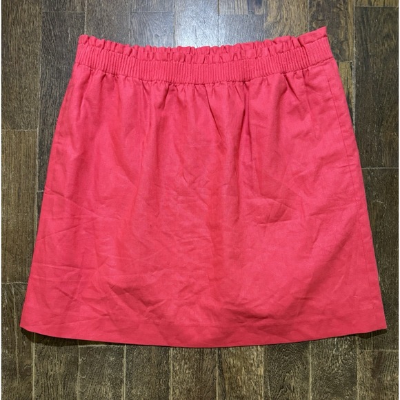 J.CREW Dresses & Skirts - J. Crew Skirt Womens Size 16‎ Red Linen Blend Midi Pockets Preppy BF230 NEW